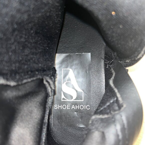 Shoe Ahoic Women’s Black Faux Suede Inside Zipper closure Knee High Boots Size 6 - Picture 9 of 9